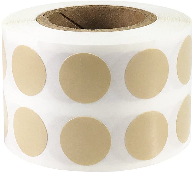InStockLabels.com Beige Color Coding Labels for Organizing Inventory 0.50 Inch Round Circle Dots 1,000 Total Adhesive Stickers On A Roll - Image 3